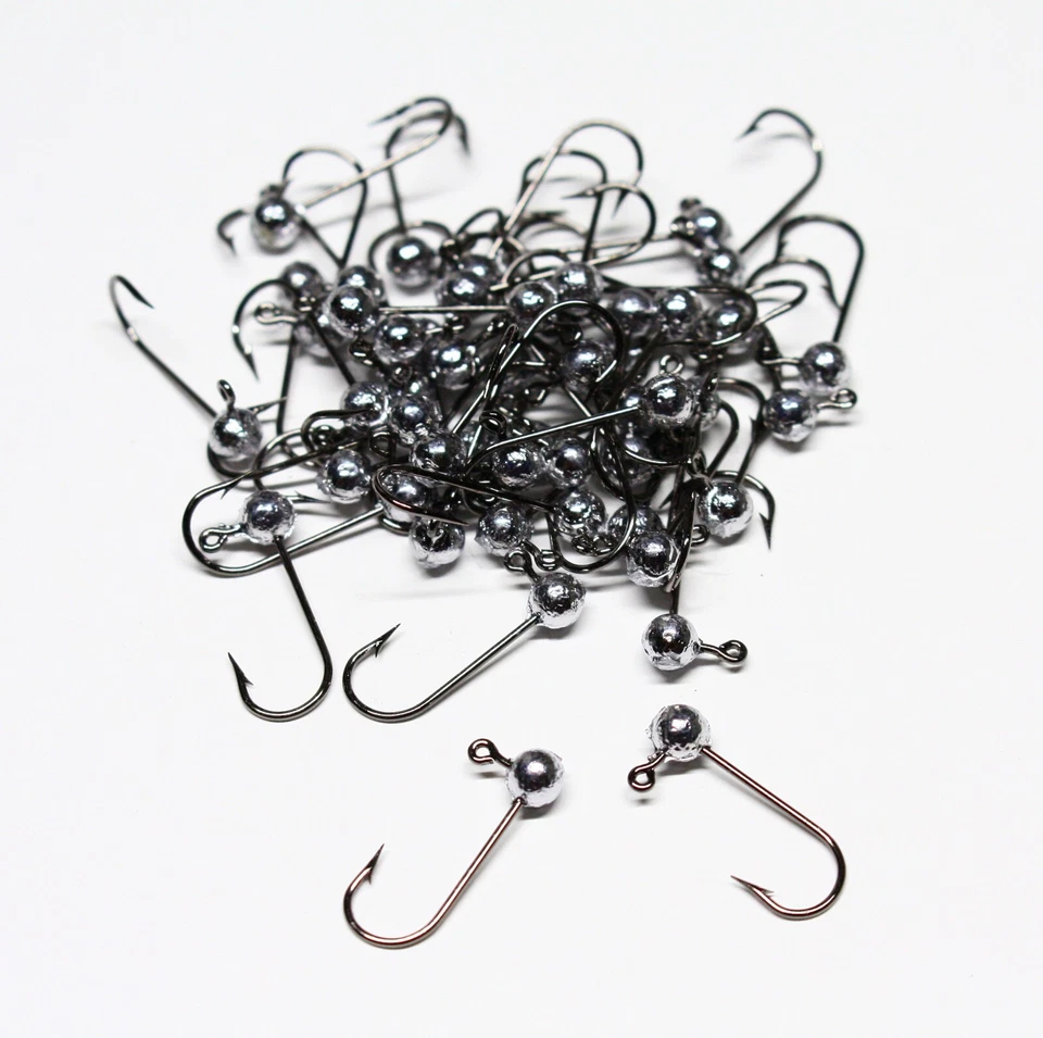 DR. BS CUSTOM TACKLE Unpainted 1/64oz. (#10 Hook) Round Head No Collar Lead Jigs Crappie Panfish
