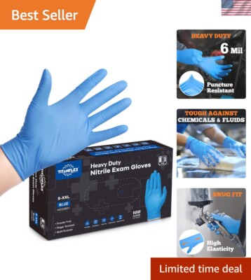 #ad Durable 6 Mil Heavy Duty Nitrile Gloves Blue Non Irritating Food Safe Use $20.37