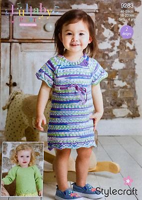 Mädchen Kleid & Pullover DK Strickmuster - Geburt - 4 Jahre Stylecraft 9283