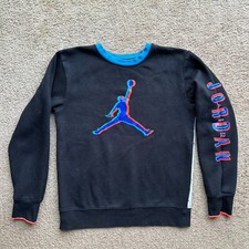 Nike Air Jordan Sweater Boys XL 13-15 Crewneck Pullover Long Sleeve Black