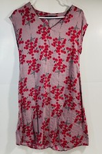 Zanzea Red Floral Sleeveless Sort Dress Size M Defined Waist V Neck minidress 