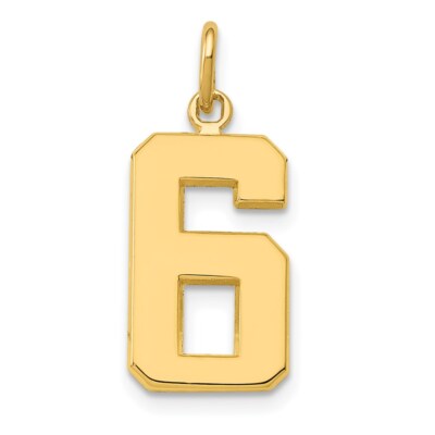 Anhänger 14 Karat Gelbgold gegossen mittelpoliert Zahl 6