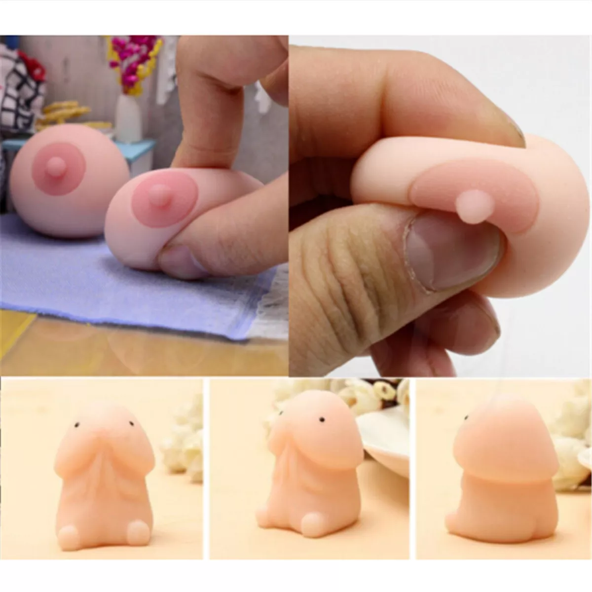 1/2pcs Mochi Dingding Breast Squishy Squeeze Healing Toy Kawaii Funny Joke  Gift