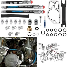 High Pressure Oil Pump Master Service Hoses Lines Kit for Ford 7.3L Powerstroke