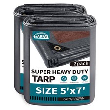 tarp 5x7 2-Pack Super Heavy Duty Tarps Cover 20mil Waterproof UV Protection R...