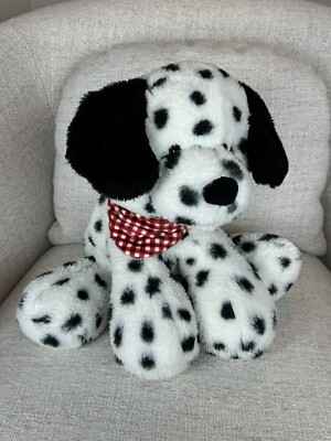 Animal Adventure Plush Dalmatian Dog Red Plaid Bandana 15” 2022