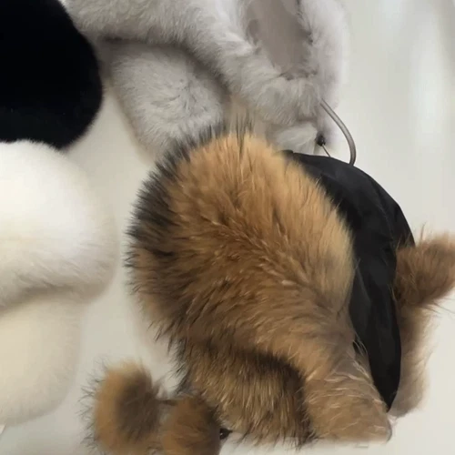Women's Real Fox Fur Trapper Hat Raccoon Fur Russian Ushanka Ear Flap Bomber Cap - Picture 5 of 37