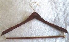 Vintage WOODEN Clothing Suit HANGER Hilton Hotel Wood Travel Trouser Bar Rod