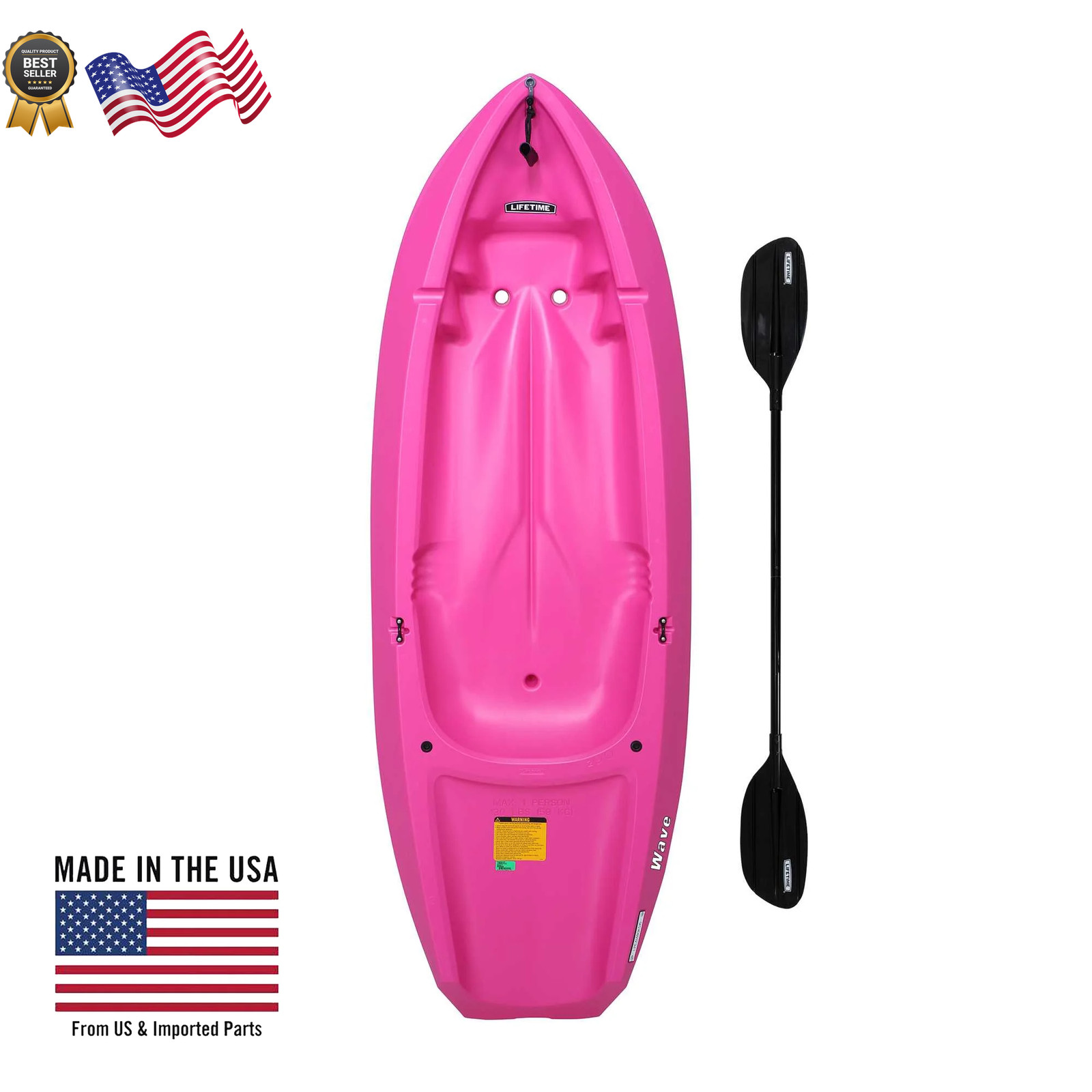 Wave 6 Ft Youth Kayak, Pink (90098)