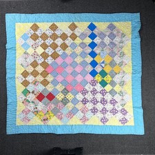 Vintage Handmade Baby Quilt Nursery Lap Blanket Patchwork