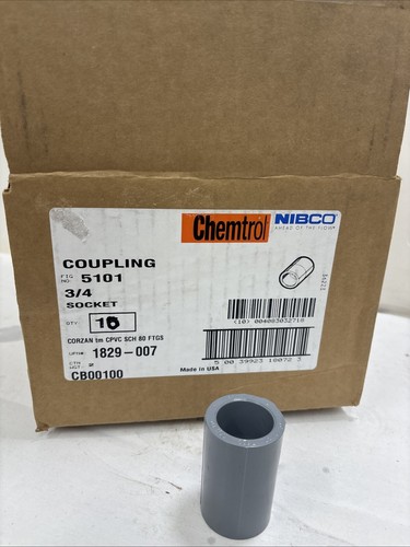 New Lot of 10 PCS Sch 80 CPVC 3/4โ Coupling Socket Connect Nibco Made In Usa