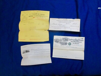 4 1911-13 BILLHEADS 1-IL MADISON WISCONSIN IL. DAVENPORT IOWA VALVOLENE 8X9''#13