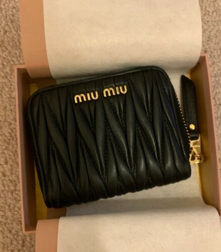 Miu Miu Matelasse Zip around wallet black | eBay