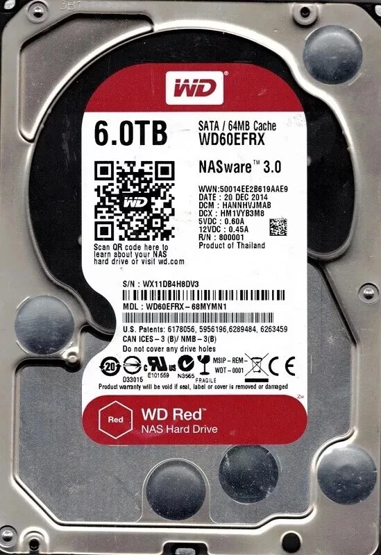 Western Digital WD60EFRX RECERT 6Tb Intellipower Sata 6.0 Gb/S 64Mb Hard Drive - Image 4 of 4