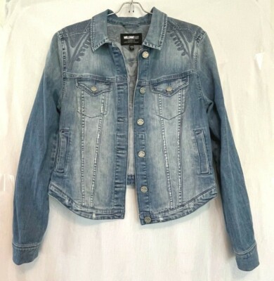 William Rast Embroidered Sussex Medium Wash Blue Denim Jacket