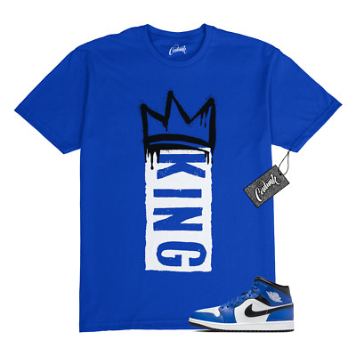 1 Mid Game Royal Blue White Black 2024 T Shirt to Match K1