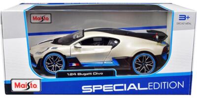 Bugatti Divo Satin White Metallic with Carbon and Blue Accents Special Edition