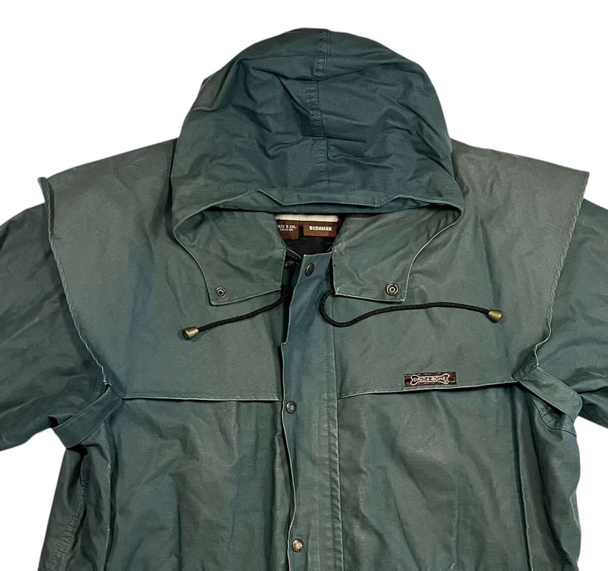 DRIZA-BONE Green Waxed Cotton BUSHMAN AUSSIE JACKET Warm Western Coat Men's  XXL