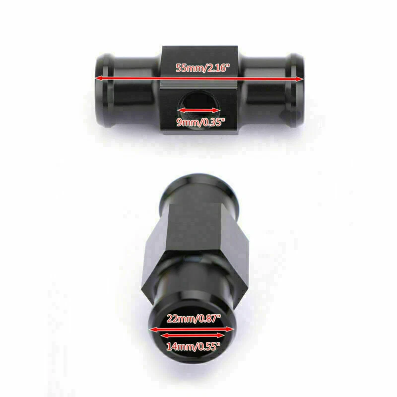 22mm Water Temperature Joint Pipe Gauge Radiator Sensor Hose Adapter Moto Blk SP - Image 2 of 4