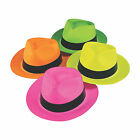 Neon Fedora Hats, Apparel Accessories, 12 Pieces