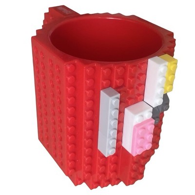 DIY Block Puzzle Mug Coffee Cup with Random Bricks 350ml 11.8oz Fun Build-on Mug