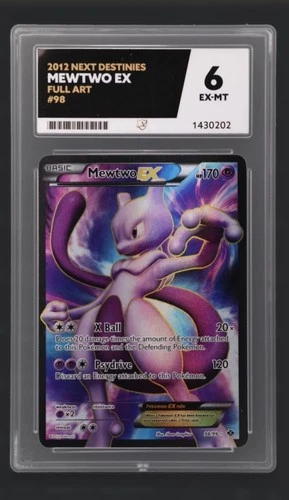 2012 ACE 6 Pokemon B&W Next Destinies Mewtwo EX Full Art 98/99 Card EX-MT Rare