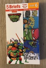 Nicolodeon Ninja Turtles Boys Size 6 Soft Colorful 100 Cotton Briefs 5 Pack 