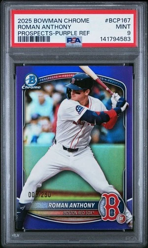 2025 Bowman Chrome Roman Anthony Purple /250 PSA 9