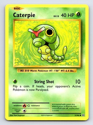 Caterpie 3/108 Common Evolutions Pokemon Lightly Played