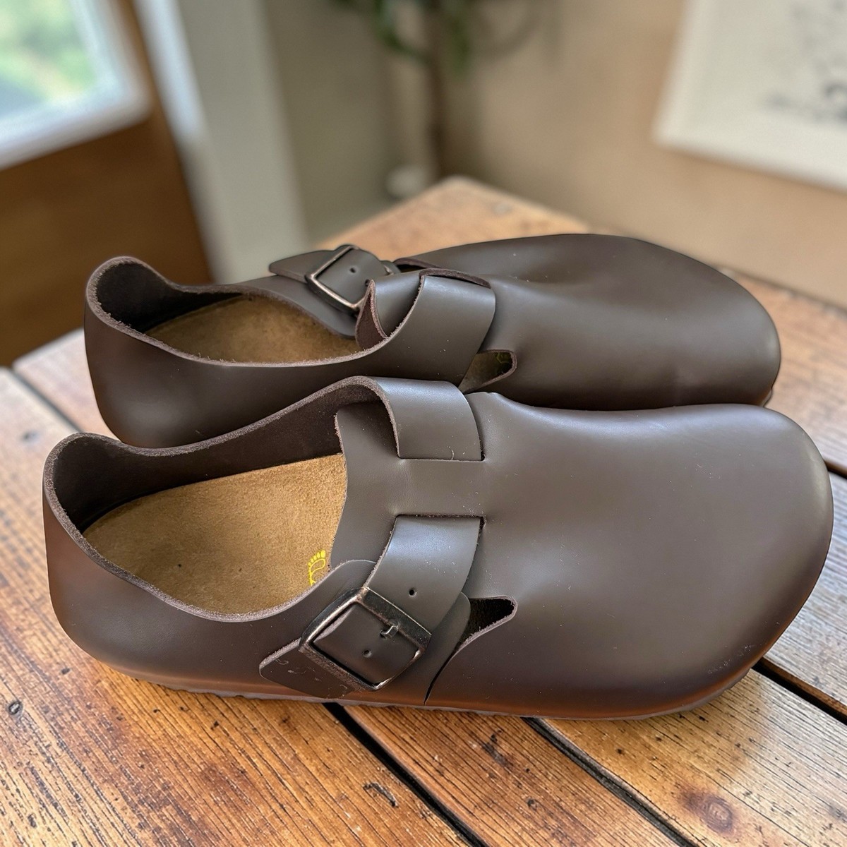Birkenstock London Oiled Brown Clogs Buckle Mens Size EU 45 