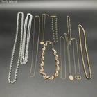 Vintage Costume Jewelry Lot of 11 Necklaces Gold Silver Tone Zodiac Choker