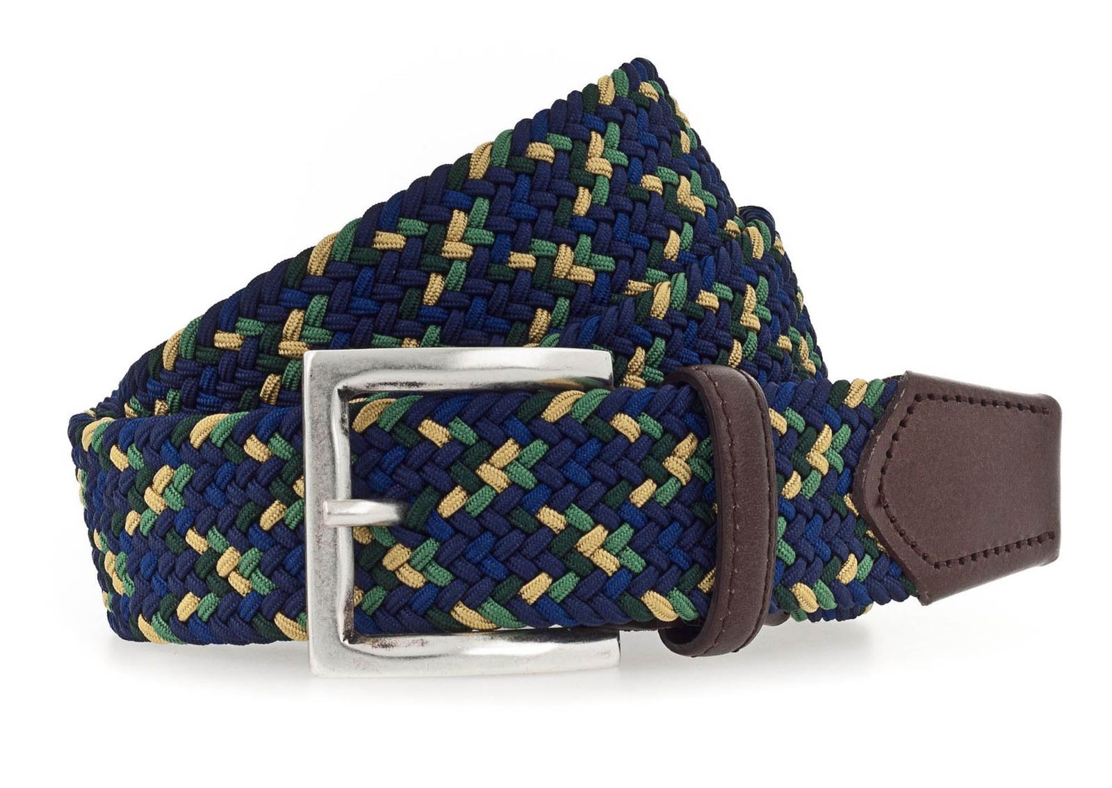 b.belt  Luca Stretch Belt W80 Navy - Light Green