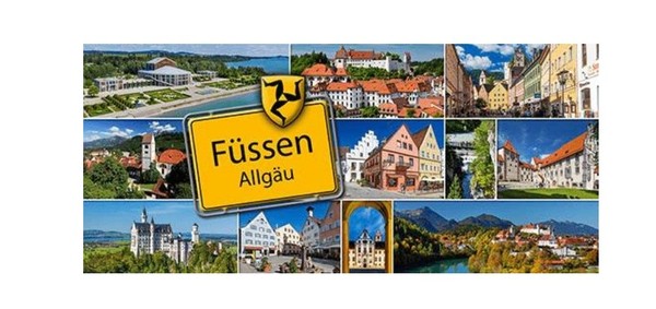 FüSsen Magnet 12 Cm Foto Souvenir AllgäU 11 Er Bild Neuschwanstein Altstadt-image