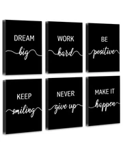 Drsoum Motivational Wall Decor Inspirational Office Wall Art Framed Black Quo...