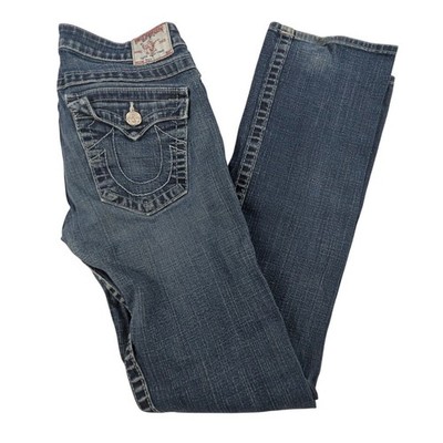 True Religion Billy Straight Leg Jeans Mens 31 Blue Medium Wash Made in USA