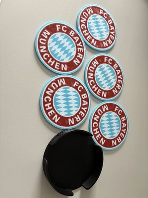 FC Bayern München 5x Untersetzer mit FCB-Logo