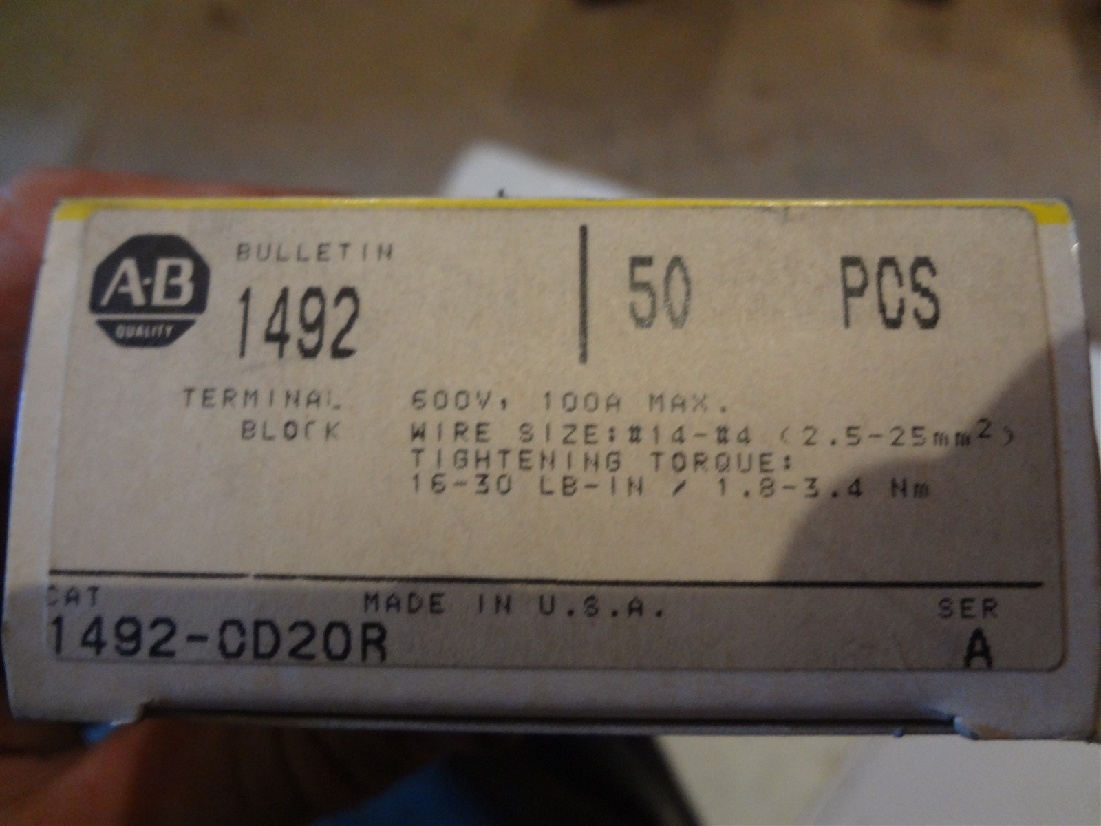 Qty=12: Allen Bradley 1492-CD2OR Terminal Block ORANGE