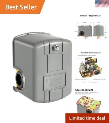 40/60 PSI Well Pump Pressure Switch - Brass Control Switch for Stability