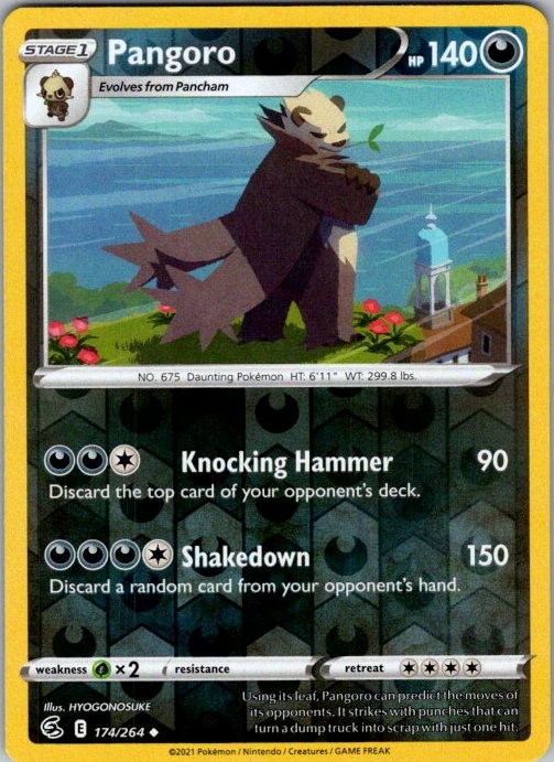 Pangoro 174/264 Uncommon Fusion Strike Pokemon Reverse Holo Near Mint