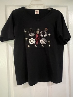 Blace Shirt with Japanese Inspired Graphic Patch M