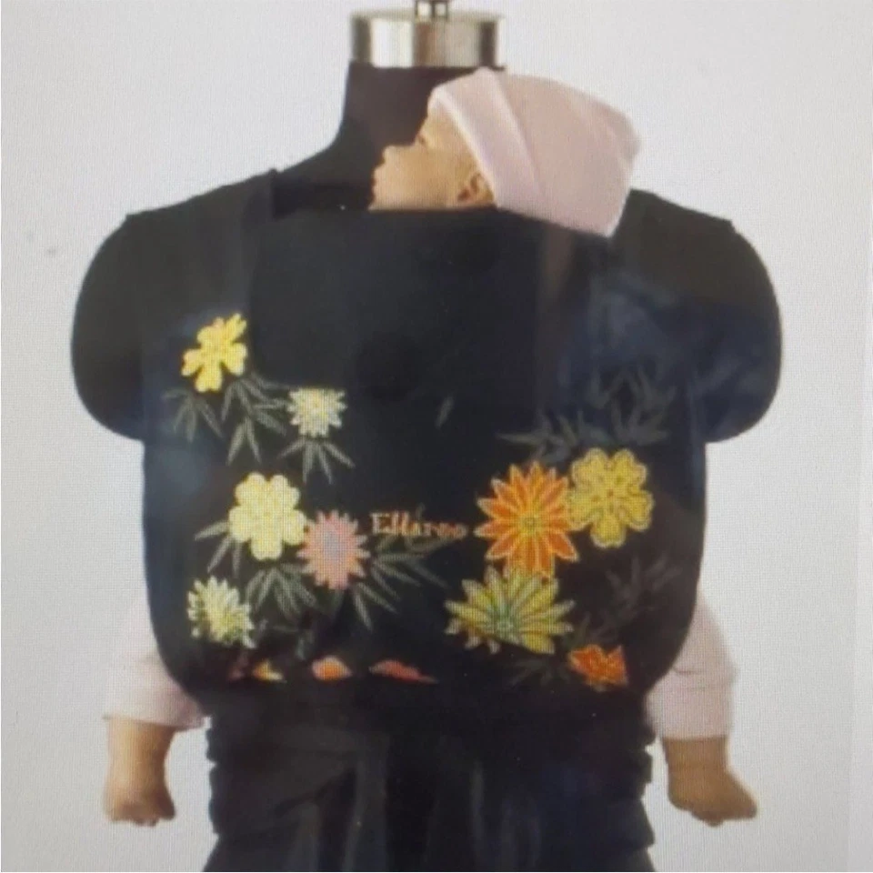 Patrón retirado Ellaroo Mei Tai portador usado algodón orgánico sostenible Foto 2 de 4