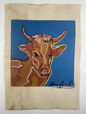 Andy Warhol COA Art Painting Original Drawing Vintage Paper Signed