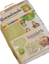 SwaddleMe 2 Pack Infant Swaddle Wrap Small 7-14lb Green Monkeys 75720 Garanimals
