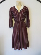 VINTAGE 1980'S STRIPPED BELTED TEA DRESS
