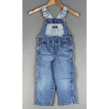 OshKosh Bgosh Denim Overalls Kids 4T Blue Hickory Stripe Bib Carpenter Dungarees