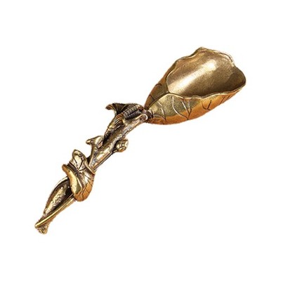 Creative Tea Scoops Shovel Brass Copper Lotus Root Copper Material Tableware