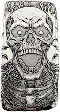 10 ozt 999 Fine Silver Art Bar - THE SKULL - ADAMO TECHNE- Limited Edition 88.87 per troy oz