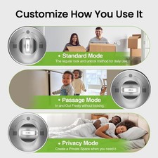 GHome Smart Fingerprint Door Lock, 4in1 Smart Fingerprint Door Knob Keypad 5