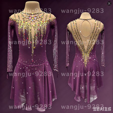 Figure Skating Dress Ice Skating Dress Competition Skating dark purple