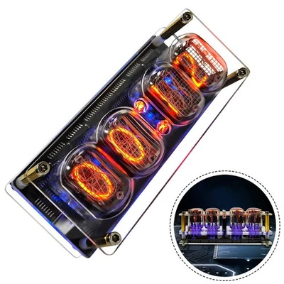 LED LAMP Único reloj retro IN12 Nixie con luz RGB y puerto de alimentación USB C